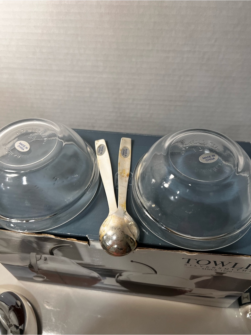 Towle Silverplate Apple & Pear Jam Jar Set - Silver & Clear - Picture 10 of 13